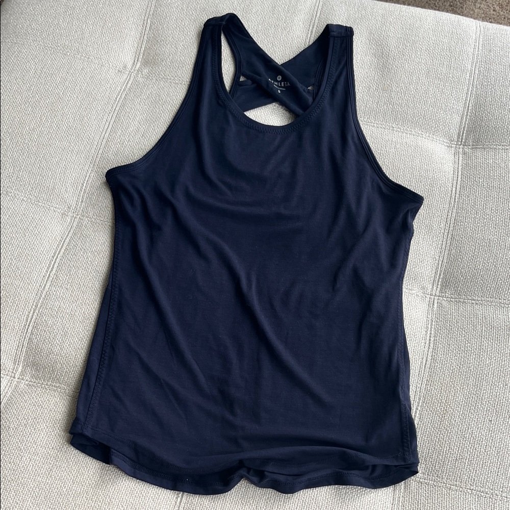 Athleta Navy Racerback Tank Top - Picture 3 of 5
